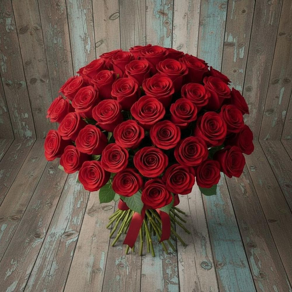 Букет 55 Красных роз Фридом в Шохово