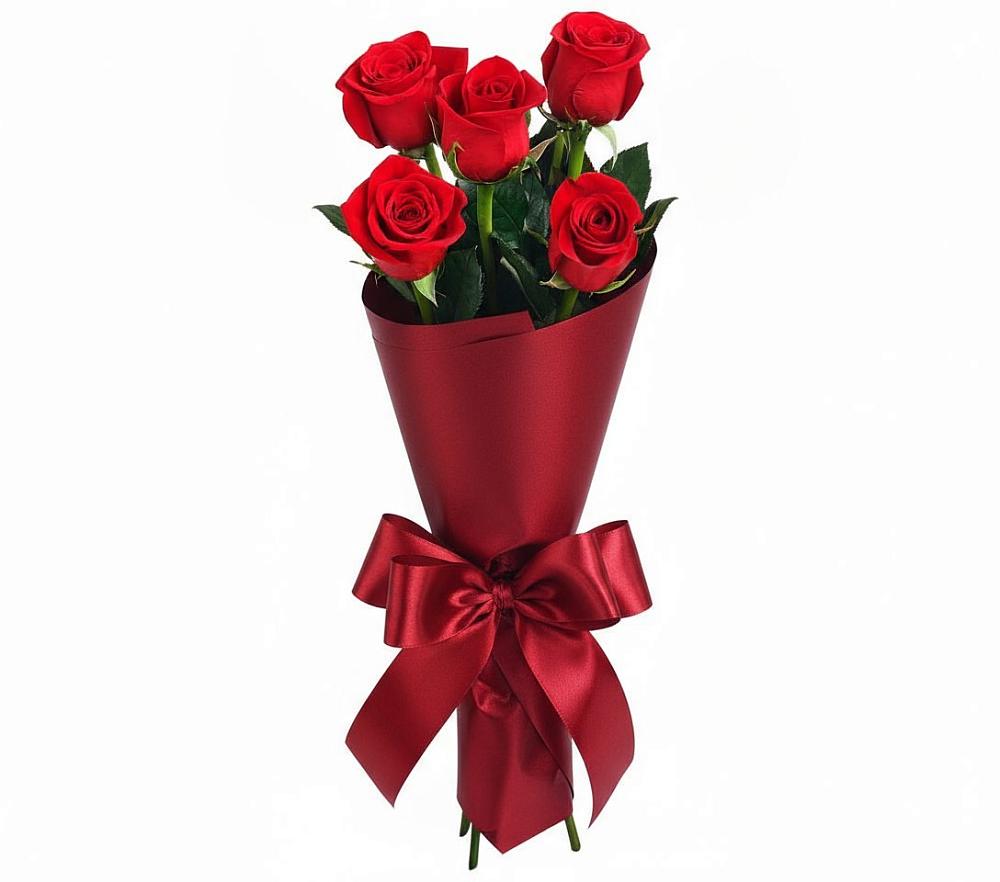Букет 5 Красных роз Эдлесс Лав в Шохово