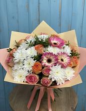 Букет цветов из:  Розы, Герберы и Хризантемы #REPLACE_PRED# Шохово