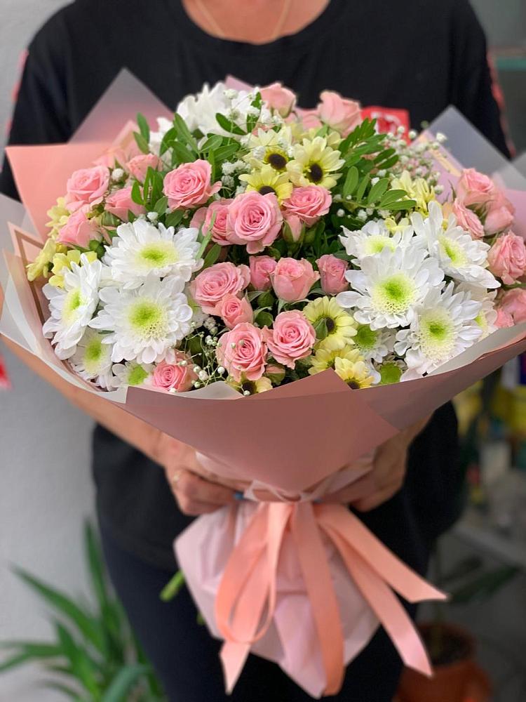 Букет цветов из: Розы и Хризантемы в Шохово