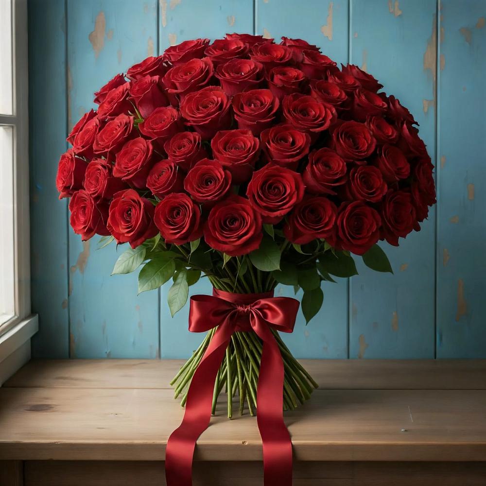 Букет Красные розы Блэк Меджик в Шохово