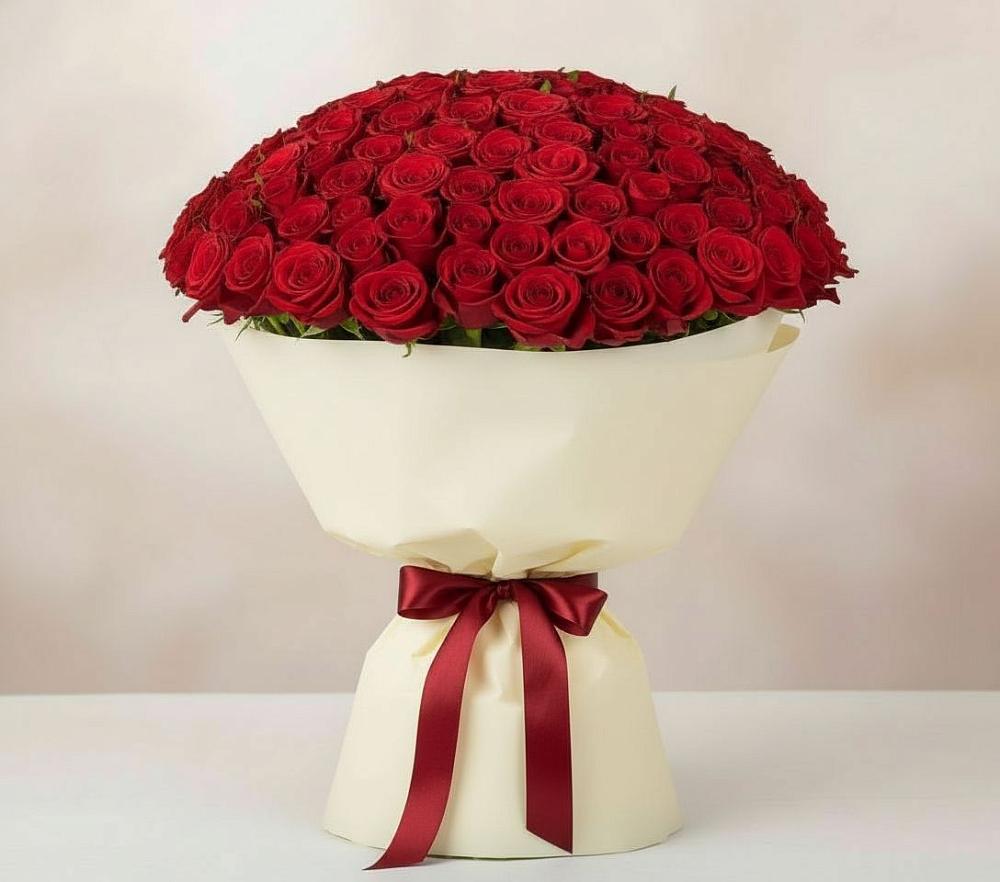 Букет 101 Красная роза Милано в Шохово
