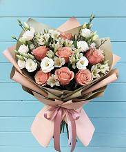 Букет цветов из:  Розы, Альстромерии и Лизиантусы #REPLACE_PRED# Шохово