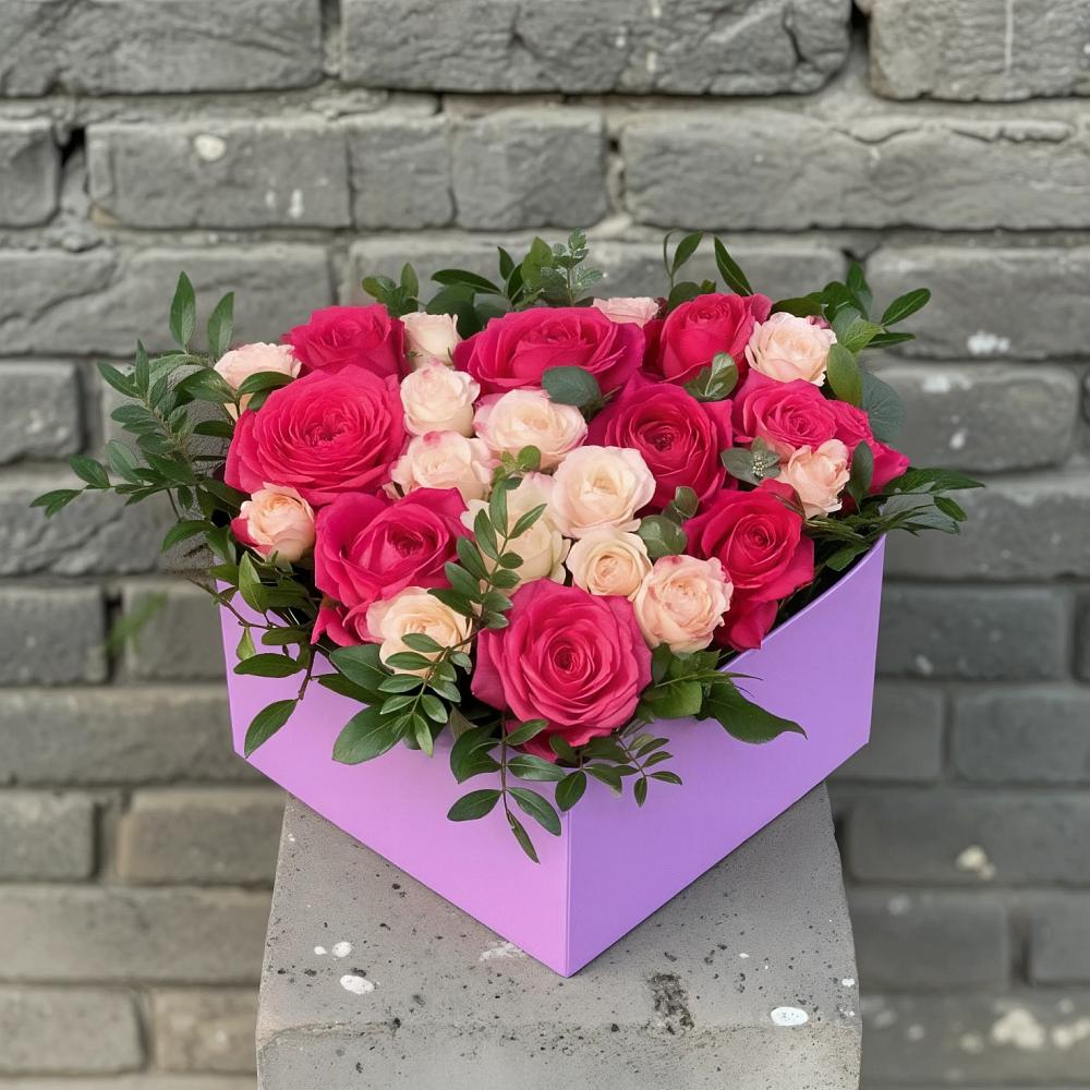 Цветочная композиция из Розы в коробке в Шохово