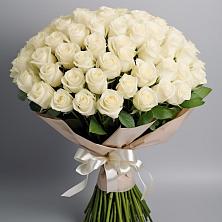 Букет 101 беля роза Белоснежка в Шохово