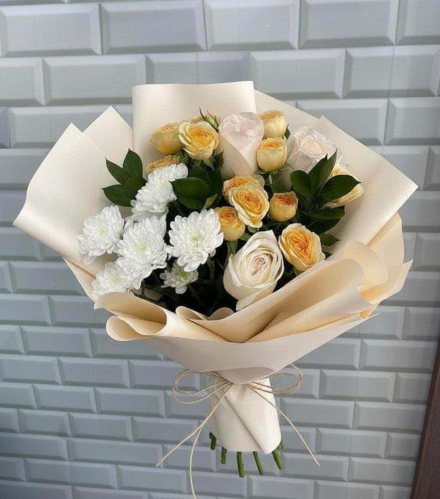 Букет цветов из: Розы и Хризантемы в Шохово