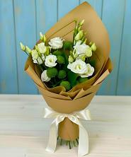 Букет цветов из:  Хризантемы и Лизиантусы в Шохово