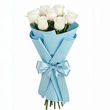 Букет 7 белых роз Проуд в Шохово