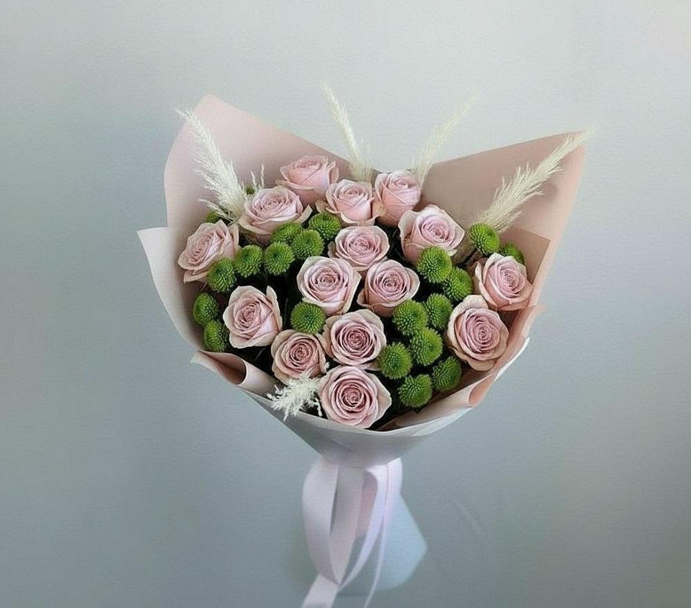 Букет цветов из: Розы и Хризантемы в Шохово