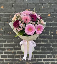 Букет цветов из:  Герберы и Хризантемы в Шохово