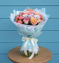 Букет цветов из:  Хризантемы и Розы в Шохово