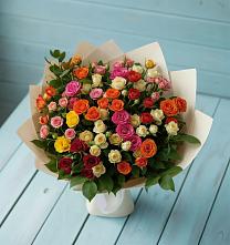 Букет Микс из разноцветных кустовых роз #REPLACE_PRED# Шохово